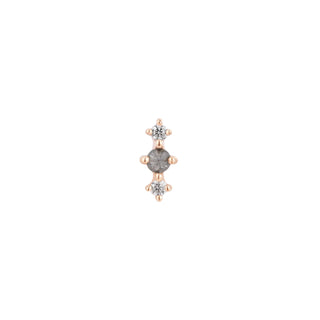 Ghost Flower - Grey Diamond  - Threadless End Threadless Ends Buddha Jewelry Rose Gold