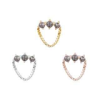 Halston - Reverse Set Grey Diamond - Threadless End Threadless Ends Buddha Jewelry