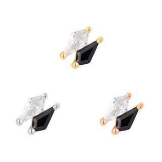 Align - Black Spinel + CZ - Threadless End Threadless Ends Buddha Jewelry