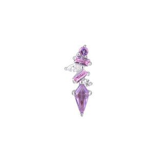 Mixt - Amethyst + Pink Sapphire - Threadless End Threadless Ends Buddha Jewelry White Gold