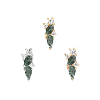 Visionary - Moss Agate + White Topaz - Threadless End Threadless Ends Buddha Jewelry   