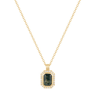 RION x Buddha Jewelry Discovery Necklace - Moss Agate Necklaces RION x Buddha Jewelry Yellow Gold