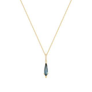 RION x Buddha Jewelry Access - London Blue Topaz - Necklace Necklaces RION x Buddha Jewelry Yellow Gold