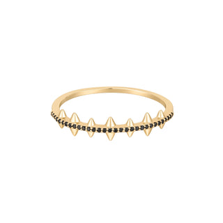 RION x Buddha Jewelry Fierce Finger Ring - Black Diamond Finger Rings RION x Buddha Jewelry Yellow Gold 6.5