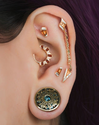 Gilty Pleasure - Garnet + Diamond - Clicker Clickers Buddha Jewelry