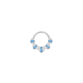 Gilty Pleasure - London Blue Topaz + Diamond - Clicker Clickers Buddha Jewelry White Gold 16g 5/16"