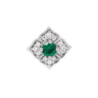 Grace - Green Spinel - Threadless End Threadless Ends Buddha Jewelry White Gold