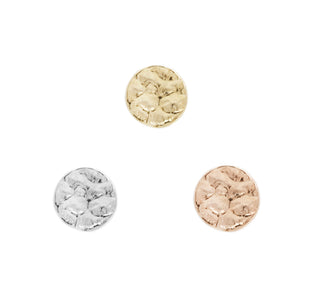 Solid Gold Hammered Disk - Threadless End Threadless Ends Buddha Jewelry
