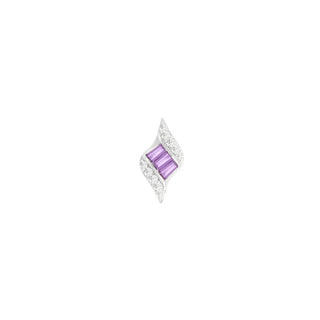 Intrigue - Amethyst - Threadless End Threadless Ends Buddha Jewelry White Gold