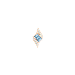 Intrigue - London Blue Topaz - Threadless End Threadless Ends Buddha Jewelry Rose Gold