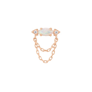 Limitless - Opal + CZ - Threadless End Threadless Ends Buddha Jewelry Rose Gold