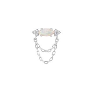 Limitless - Opal + CZ - Threadless End Threadless Ends Buddha Jewelry White Gold