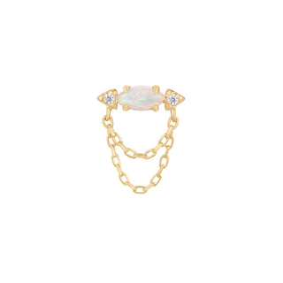 Limitless - Opal + CZ - Threadless End Threadless Ends Buddha Jewelry Yellow Gold