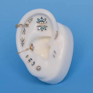 Desden - London Blue Topaz + CZ - Threadless End Threadless Ends Buddha Jewelry