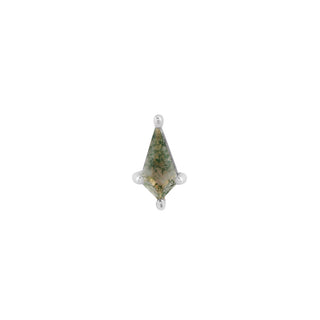 Mini Soho - Kite Cut Moss Agate - Threadless End Threadless Ends Buddha Jewelry White Gold