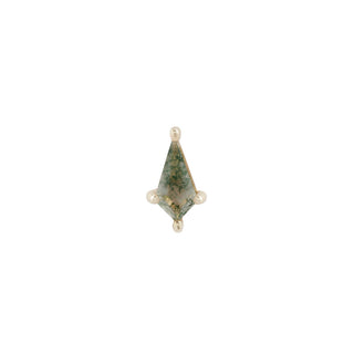 Mini Soho - Kite Cut Moss Agate - Threadless End Threadless Ends Buddha Jewelry Rose Gold