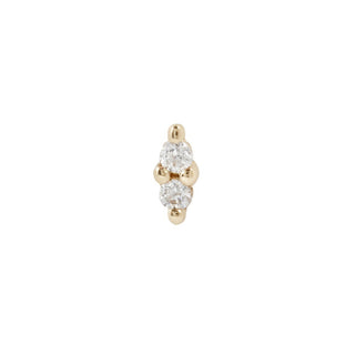 Mishka 2 - Genuine Diamond - Threadless End Threadless Ends Buddha Jewelry Yellow Gold