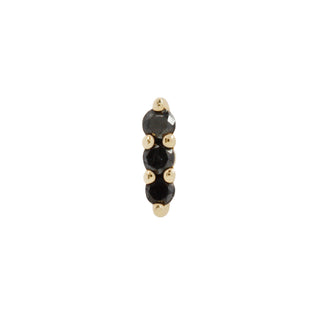 Mishka 3 - Black Diamond - Threadless End Threadless Ends Buddha Jewelry Yellow Gold