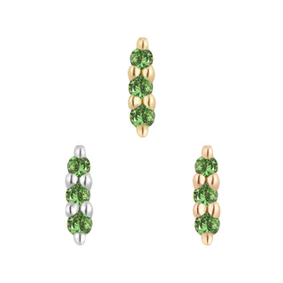 Mishka Prong 3 - Tsavorite - Threadless End Threadless Ends Buddha Jewelry