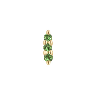 Mishka Prong 3 - Tsavorite - Threadless End Threadless Ends Buddha Jewelry Yellow Gold  