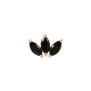 Moet - Black Spinel Threadless End Threadless Ends Buddha Jewelry Rose Gold
