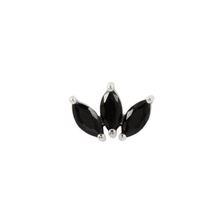 Moet - Black Spinel Threadless End Threadless Ends Buddha Jewelry White Gold