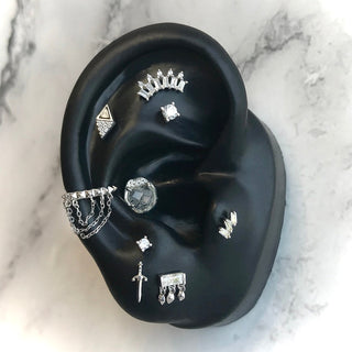 Almost Famous - CZ + Black Spinel - Threadless End Threadless Ends Buddha Jewelry