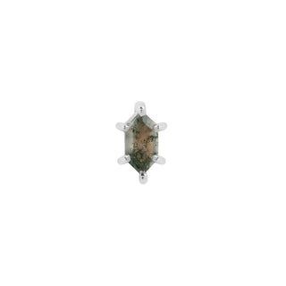Oh Hell Yes! - Hex Cut Moss Agate - Threadless End Threadless Ends Buddha Jewelry White Gold