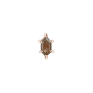 Oh Hell Yes! - Hex Cut Smoky Quartz - Threadless End Threadless Ends Buddha Jewelry Rose Gold