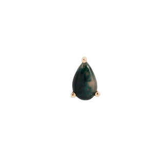 Moss Agate Pear - Threadless End Threadless Ends Buddha Jewelry Rose Gold