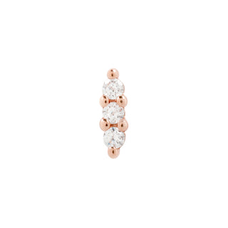 Mishka 3 - CZ - Threadless End Threadless Ends Buddha Jewelry Rose Gold