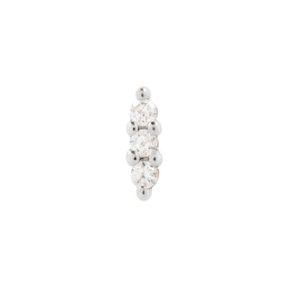 Mishka 3 - CZ - Threadless End Threadless Ends Buddha Jewelry White Gold