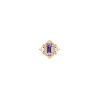 Reyna - Amethyst - Threadless End Threadless Ends Buddha Jewelry Yellow Gold