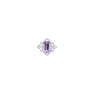 Reyna - Amethyst - Threadless End Threadless Ends Buddha Jewelry White Gold