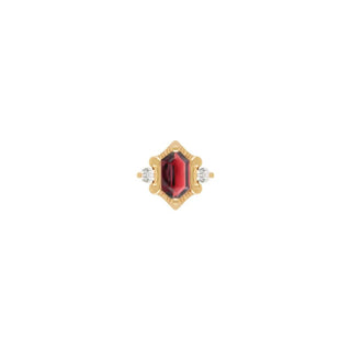 Reyna - Garnet - Threadless End Threadless Ends Buddha Jewelry Yellow Gold