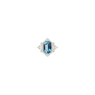 Reyna - London Blue Topaz - Threadless End Threadless Ends Buddha Jewelry White Gold