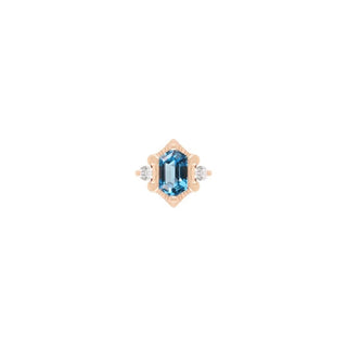Reyna - London Blue Topaz - Threadless End Threadless Ends Buddha Jewelry Rose Gold
