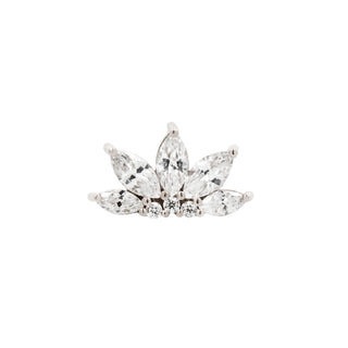 Valentina - CZ - Threadless End Threadless Ends Buddha Jewelry White Gold