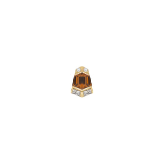 Vera - Orange Garnet - Threadless End Threadless Ends Buddha Jewelry Yellow Gold