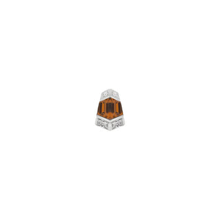 Vera - Orange Garnet - Threadless End Threadless Ends Buddha Jewelry White Gold