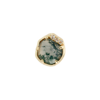 Vision - Moss Agate - Threadless End Threadless Ends Buddha Jewelry Yellow Gold
