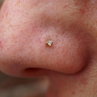 Genuine White Diamond Prong - Threadless End Threadless Ends Buddha Jewelry