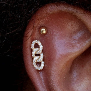 Chainlink - Genuine Diamond - Threadless End Threadless Ends Buddha Jewelry   