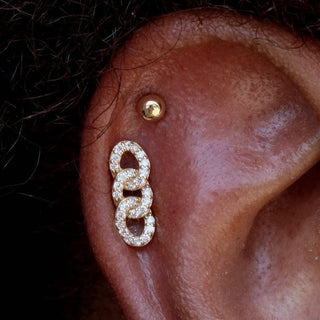 Chainlink - Genuine Diamond - Threadless End Threadless Ends Buddha Jewelry
