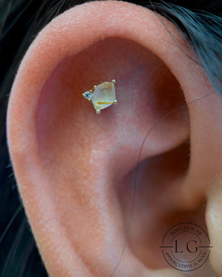 Elicit - Rutilated Quartz + CZ - Threadless End Threadless Ends Buddha Jewelry