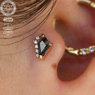 Elevate - Tourmalated Quartz + CZ - Threadless End Threadless Ends Buddha Jewelry