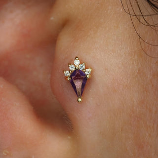 Noble - Amethyst + CZ - Threadless End Threadless Ends Buddha Jewelry