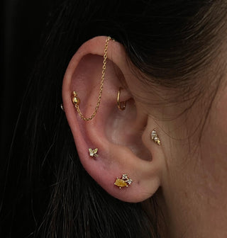 Lyra - Rutilated Quartz + CZ - Threadless End Threadless Ends Buddha Jewelry