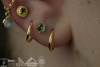 Elevate - Moss Agate + CZ - Threadless End Threadless Ends Buddha Jewelry