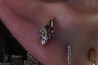 Afterglow - Smoky Quartz + CZ - Threadless End Threadless Ends Buddha Jewelry
